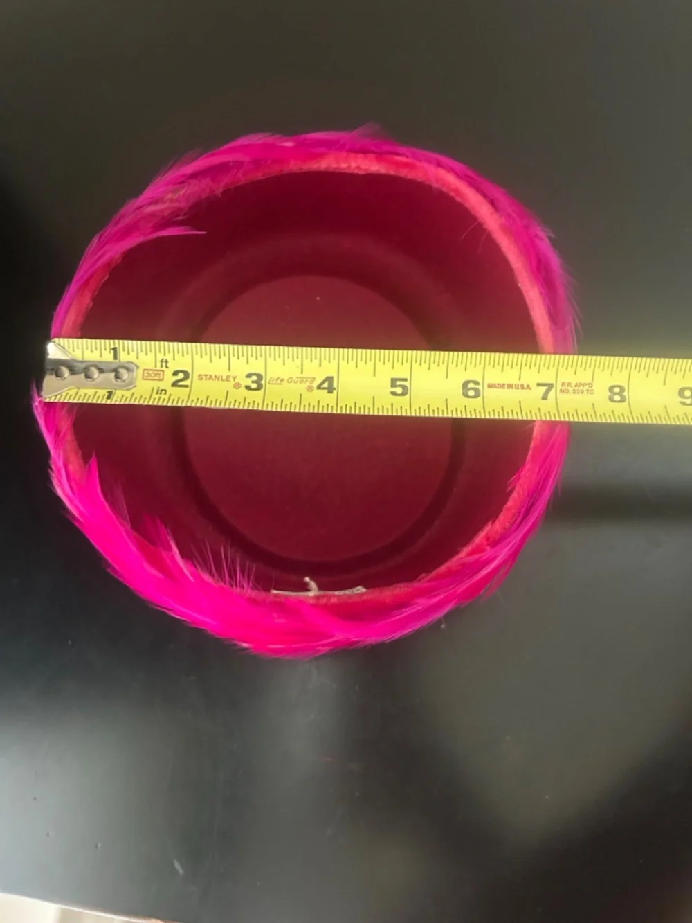 Hot Pink Feather Hat. USA Label with # 341520 .Vintage.